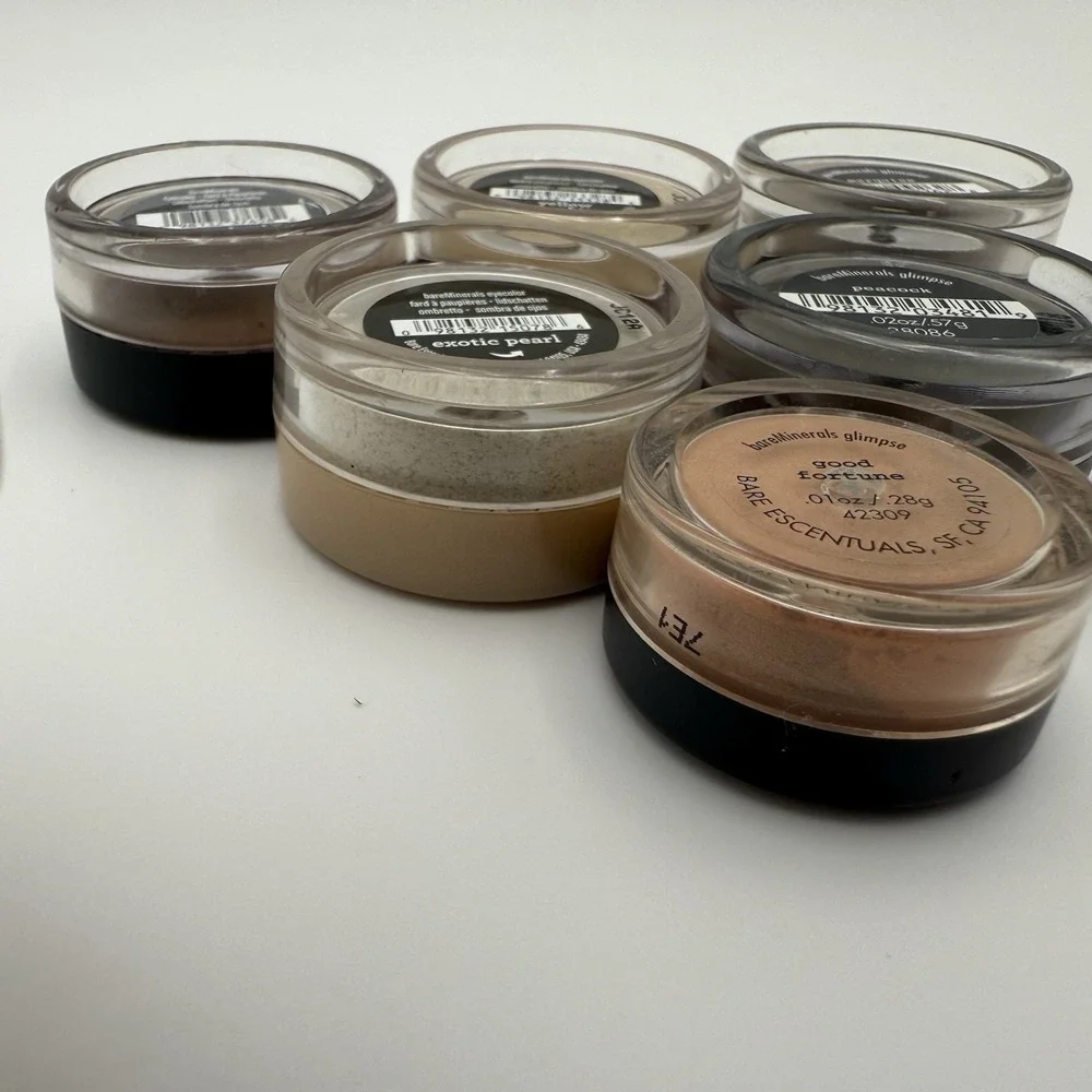 Lot of 6 BareMinerals Neutral‎ Eye Shadow Color Green Orange Yellow Pearl Browns